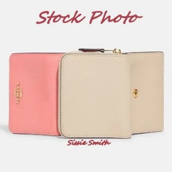 NWT Coach Candy Pink Small Trifold Wallet in Colorblock - Picture 9 of 9